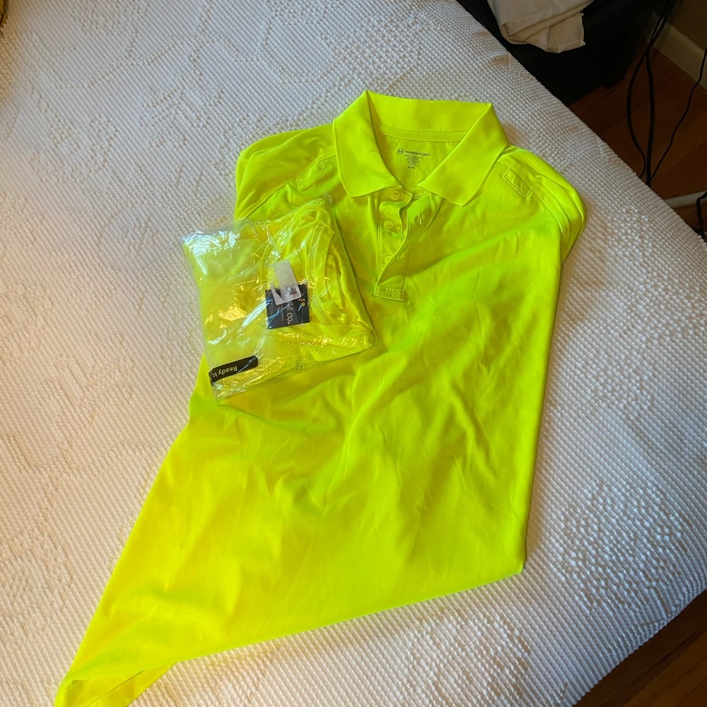 Harrington and Clothe Co Neon Yellow Safety Shirts XL